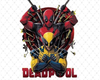 Deadpool i Wolverine PNG SVG: Projekt superbohatera (pobranie cyfrowe)