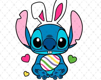 Stitch Easter Bunny PNG SVG: Cricut Shirt File (Digital File)