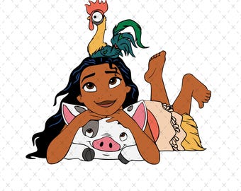 Retro Moana PNG & SVG: High-Resolution Digital File