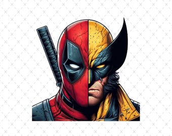 Deadpool i Wolverine PNG SVG: Projekt superbohatera (pobranie cyfrowe)
