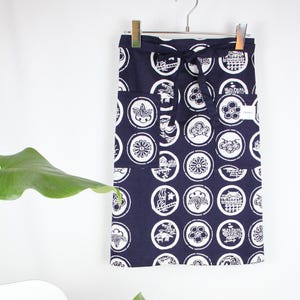 Japanese Furoshiki Apron Upcycled From Vintage Fabric – Unique Cafe Workwear , Gift For Florists Or Crafters, Xmas Ready,Free Shipping