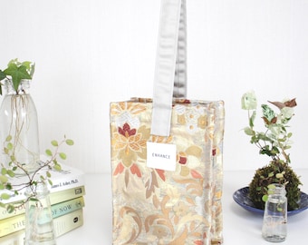 Bolso de mano de seda Obi reciclada / Bolso de tela de kimono japonés