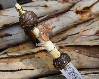 Handcrafted Gladius Sword | Engraved Steel & Rosewood | Custom Leather Sheath | Gift for Him