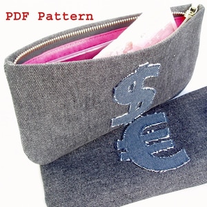 Zipped Wallet Pouch Sewing Pattern Download