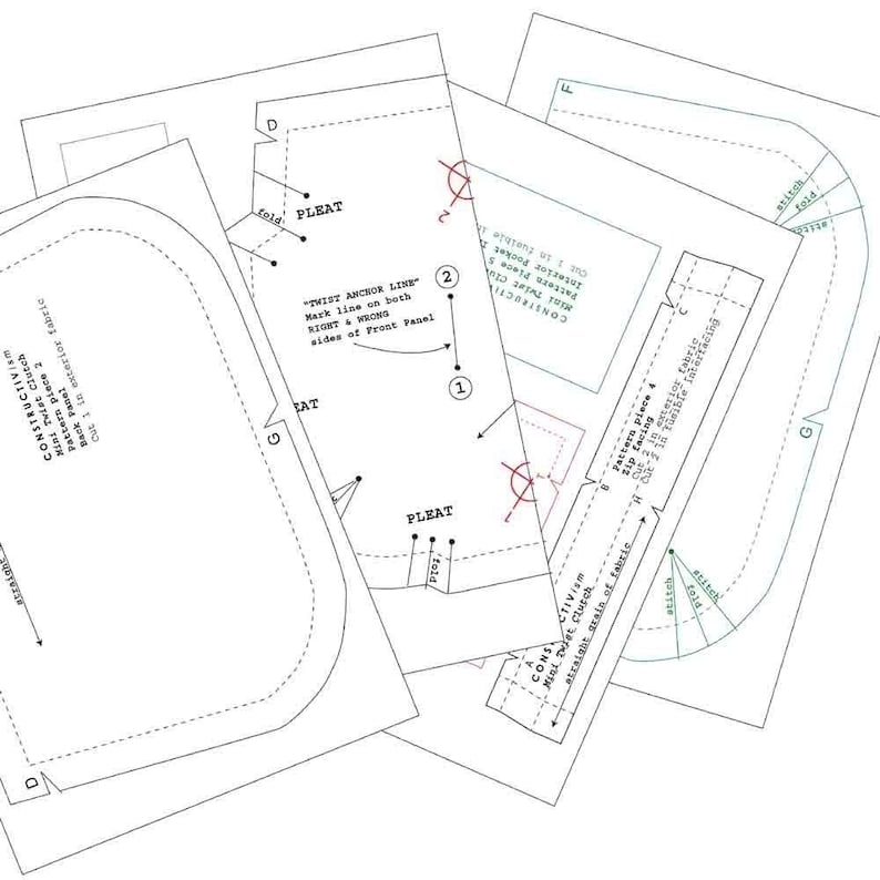 Clutch Purse PDF Sewing Pattern Download Twist Detail image 4