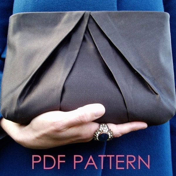 Sewing Pattern Pleated Clutch Purse Downloadable PDF