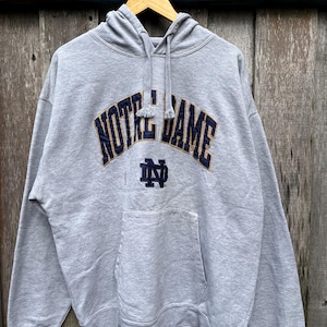 Vintage Notre Dame Hoodie Notre Dame Jacket Notre Dame Full Zipper Notre Dame Sweater Notre Dame Pullover Embroidery Logo