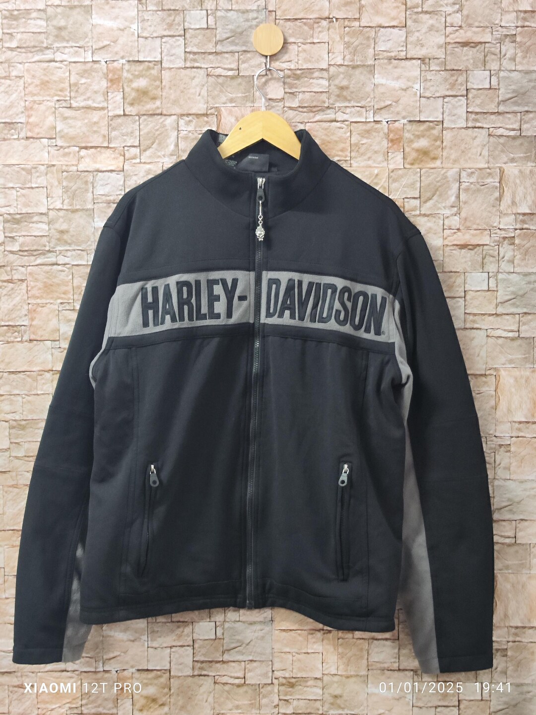 Harley-Davidson Advertising Sweatshirt, Men's XL Size polyester gray type Vintage Second Hand