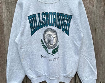 90s Hillsborough New Jersey Sweatshirt: Full Zip Big Logo Pullover