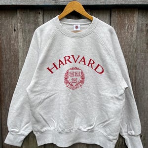 Vintage Harvard University X GU Streetwear Harvard University Full Zipper Harvard University  Pullover Harvard University Hoodie Print Big