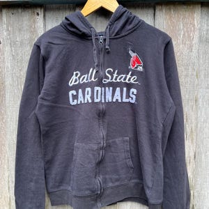 Vintage University Ball State Cardinals Sweatshirt Ball State  Crewneck Cardinals Sweater Pullover Cardinals Hoodie embroid Logo Fit To M
