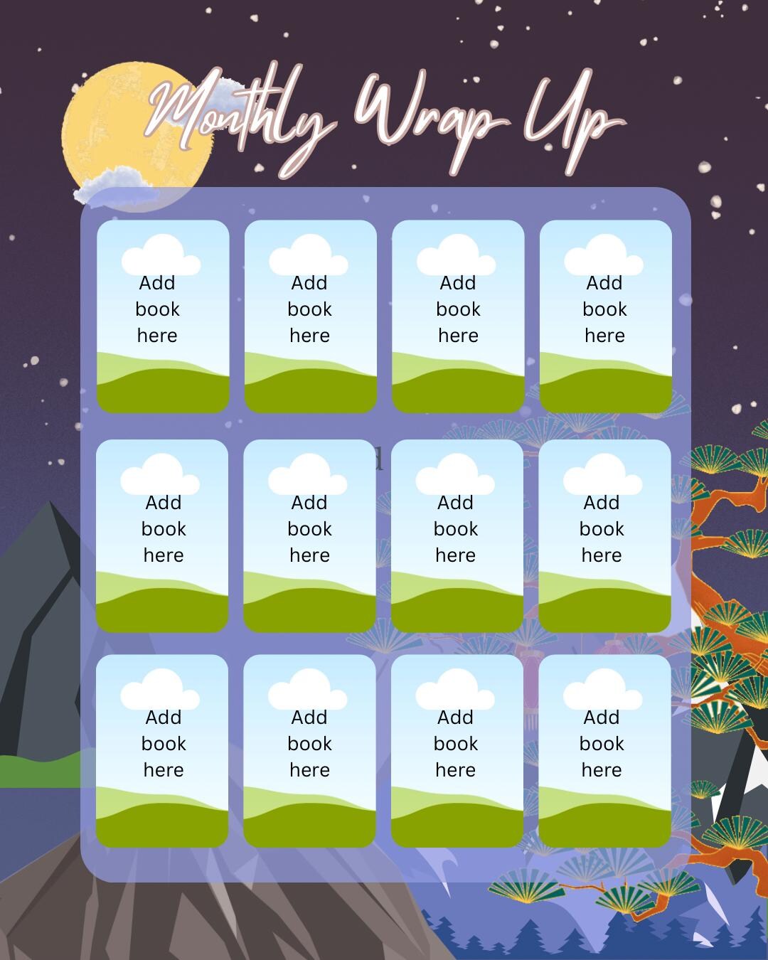 Monthly Book Reading Tracker (12 Slots): Canva Template for Bookstagram ...