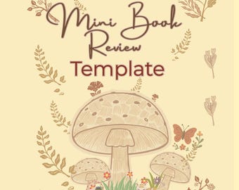 Modelo de Canva para Resenha de Livros Cottagecore | Diário de Leitura Digital