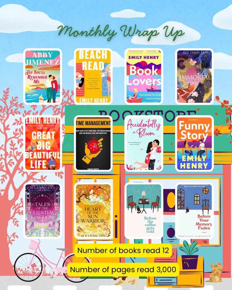 Monthly Reading Wrapup Template Digital Book Journal for Goodnotes