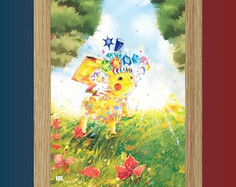 Magnetic Card Holder Wall Art | Pikachu EX | Surging Sparks | SSP 238