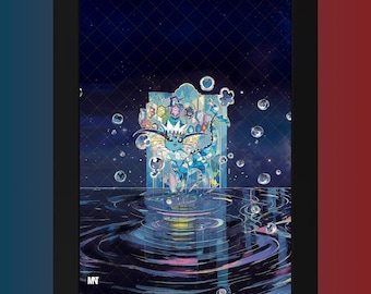 Magnetic Card Holder Wall Art | Vaporeon EX | Prismatic Evolutions | PRE 149