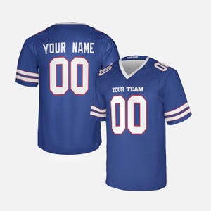 Camiseta de fútbol americano personalizada de Buffalo: nombre y número del equipo personalizados