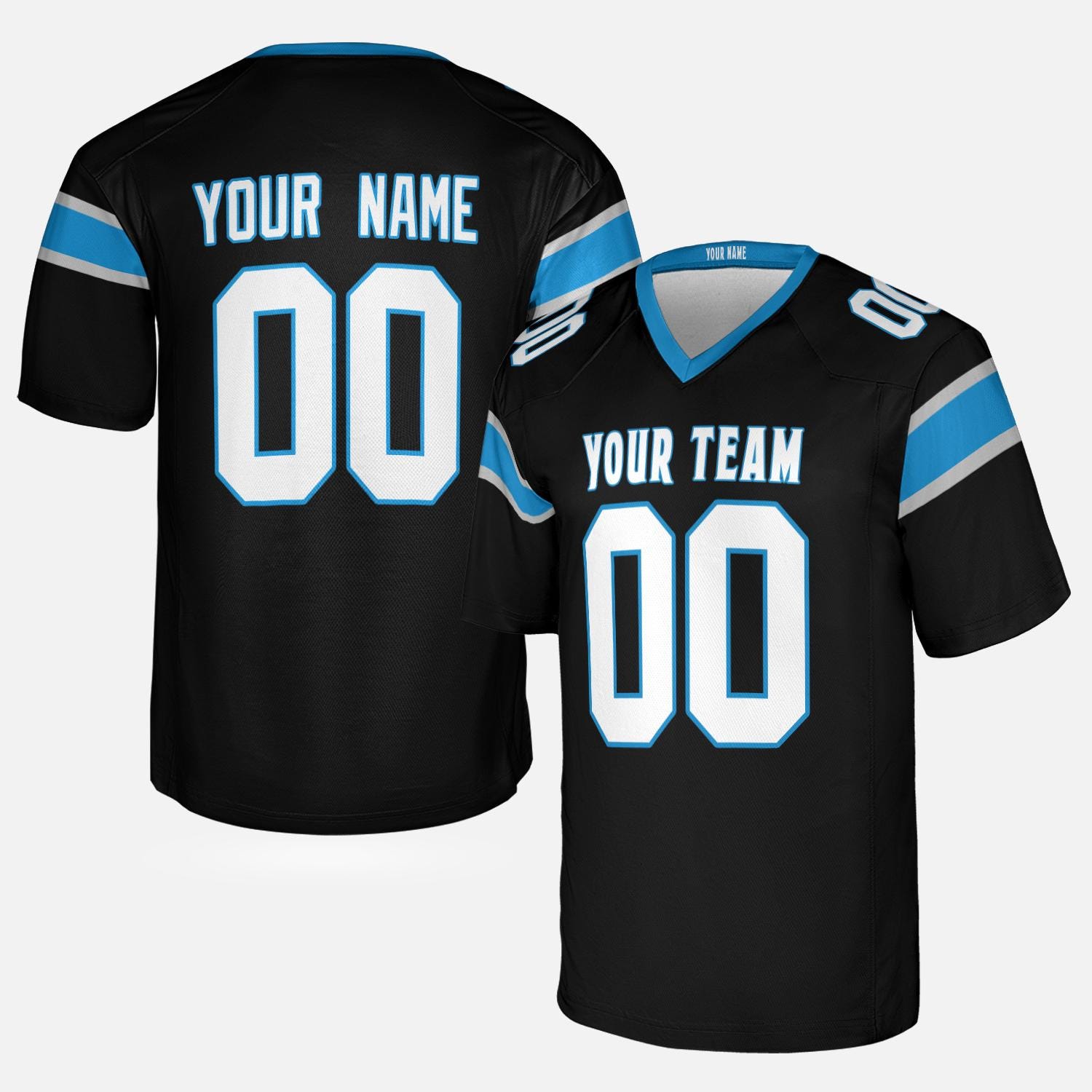 Camiseta de fútbol personalizada de los Carolina Panthers, negra