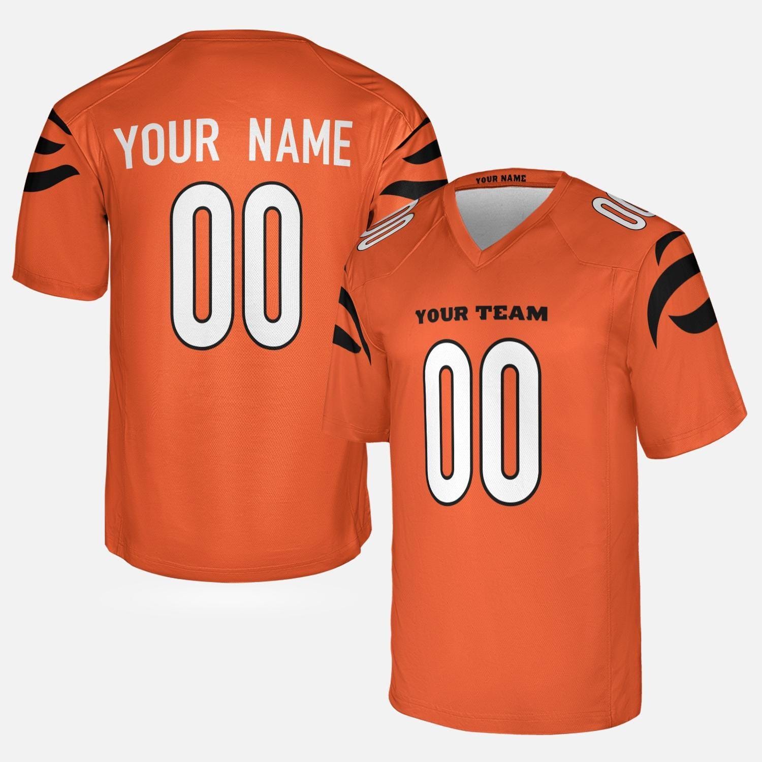 Personalized Orange Bengals Jersey: Add Name Number, Adult Sizes