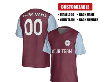 Personalized Aston Villa Fan Jersey: Sublimation Print, Custom Name & Number
