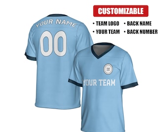 Personalized Light Blue Soccer Jersey: Custom Fan Edition