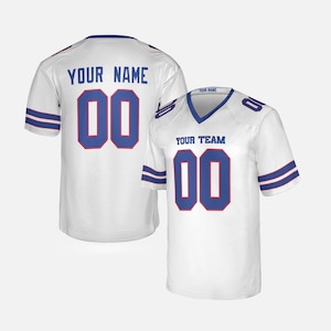 Camiseta de fútbol americano personalizada de Buffalo: nombre y número del equipo personalizados