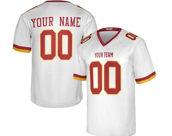 Maillot de commandant blanc personnalisé : suppléant, époque du Super Bowl, nom et numéro à ajouter