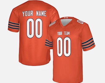 Personalisierte Orange Bears Jersey: Name & Nummer, Erwachsenengrößen