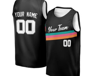 Gepersonaliseerde San Antonio Spurs-jersey 2025/26, kinderen en volwassenen – door fans geïnspireerde zwarte swingman city-stijl