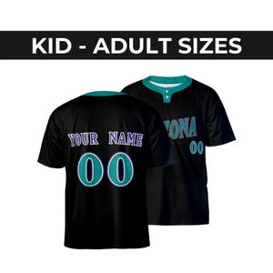 Personalized Arizona Baseball Jersey Black Throwback Cooperstown Style, Custom Dbacks Name Number Two-Button Shirt