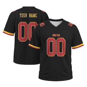 Personalized Commanders Jersey Name Patch, Washington Football Shirt, Black Hail Raiser Alternate Style