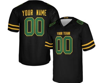 Camiseta personalizada de los Packers en negro: Juego de moda, añade nombre y número, tallas para adultos