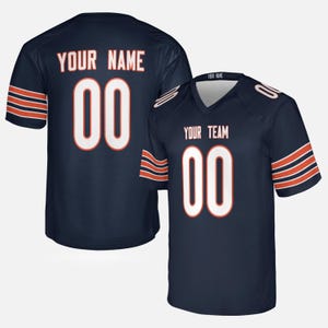 Custom Football Jersey, Chicago Bears, Navy, Custom Game Jersey, Personalized Team Name & Number, Football Jersey For Men, Women