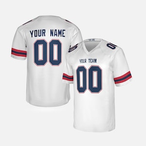 Custom Football Jersey, New England Patriots, White, Custom Game Jersey, Personalized Team Name & Number, Football Jersey For Men, Women