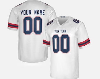 Camiseta blanca personalizada de los Patriots: añade nombre y número, tallas para adultos