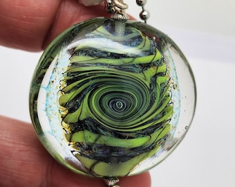 Handmade Lampwork Lentil Bead