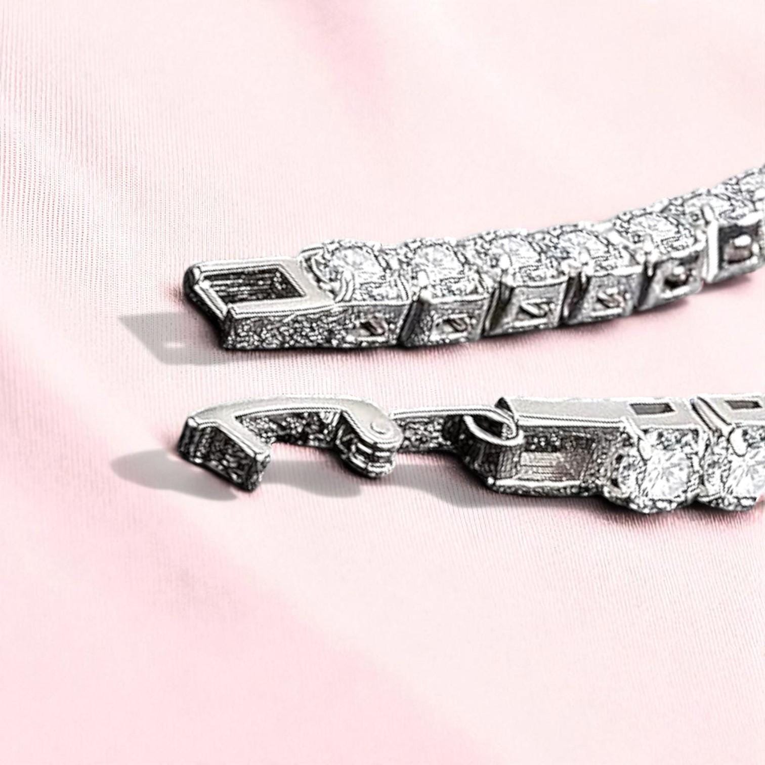 4mmキュービックジルコニアテニスブレスレット（女性・男性用）｜18K 