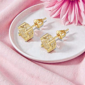 thumbnail image 2 of Goldtree98 Men's Iced Out Micro Pave 6mm Round Screw Back Earrings - Silver Plated (CZ) 2 of 3