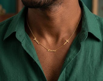 Custom Name Necklace for Mom 1-3 Names 18K Gold Plated Heart Cross Paw Pendant Personalized Gift for Mothers Day Wife Gift For Her