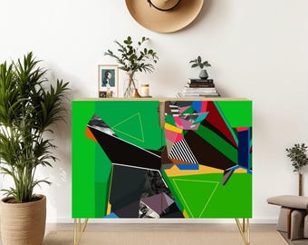 Artistic sideboard Modern wooden storage cabinet with exclusive design Contemporary Wooden Storage Cabinet Modern sideboard Geometric buffet