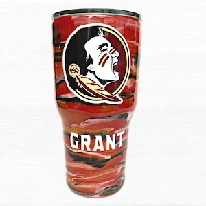 FSU Marble Tumbler Personalized