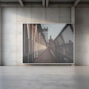 Manhattan Bridge Digital Print Poster, New York City Photography, NYC Architecture, Fine Art Manhattan Home Decor, New York City Skyline