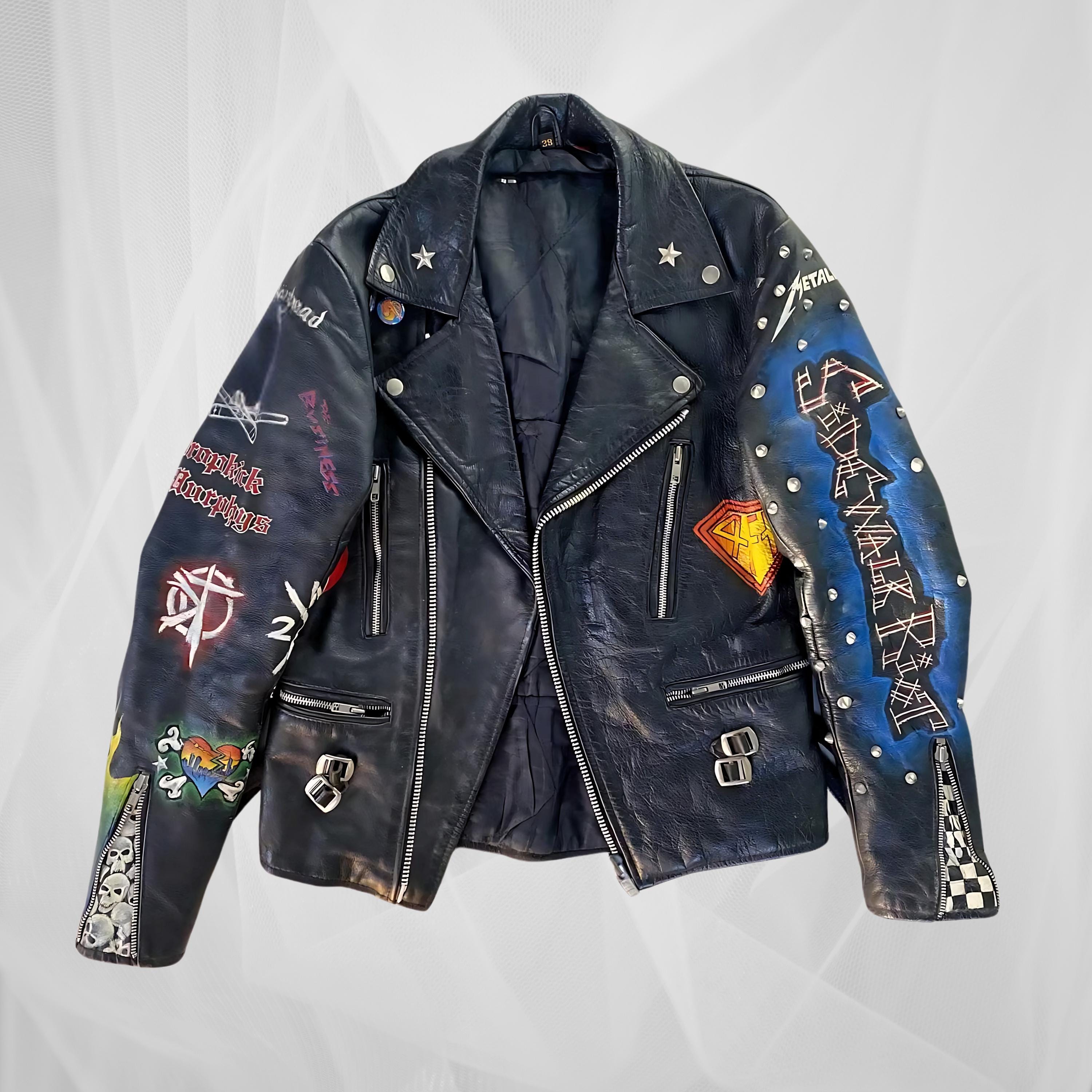 Y2K archive leather jacket S grunge punk
