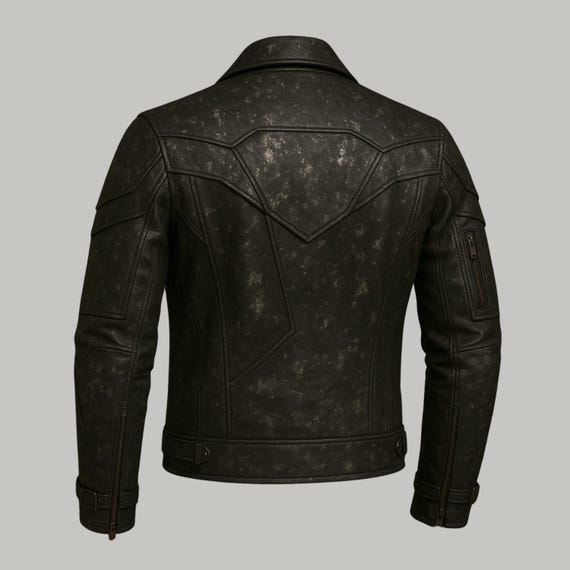 【vintage】service jacket 黒 Men's Black Distressed Moto Jacket: Vintage Biker Style - Etsy