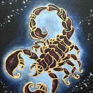 Original Painting. Acrylic Scorpio painting. Art Modern Painting Unique Gift