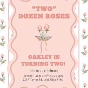 Two Dozen Roses Birthday Invitation
