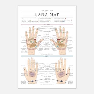Reflexology Hand Map/Chart Print image 6