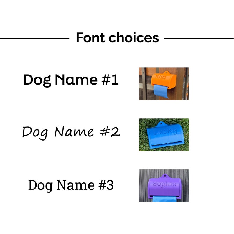 Poop Bag Dispenser Custom Dog Name Mounted Perfect Gift for Your