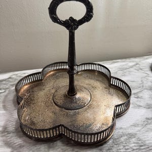 Silver Condiment Tray with patina