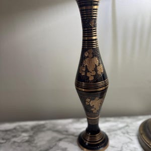 Black and Gold Etched Vase